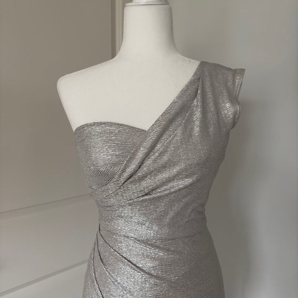 Elegant Silver One-Shoulder Dress